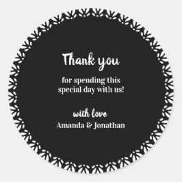 白黒サンキュー結婚式の引き出物シール ラウンドシール