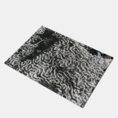 白黒サンゴI抽象芸術自然写真 ドアマット (アングル)