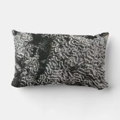 白黒サンゴI抽象芸術自然写真 ランバークッション (裏面)