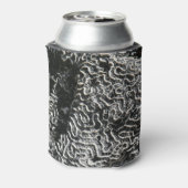 白黒サンゴI抽象芸術自然写真 缶クーラー (缶裏面)