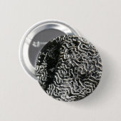 白黒サンゴI抽象芸術自然写真 缶バッジ (正面&裏面)