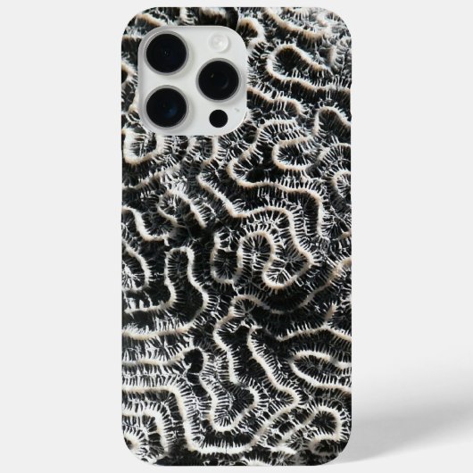 白黒サンゴI抽象芸術自然写真 Case-Mate iPhoneケース (裏面)