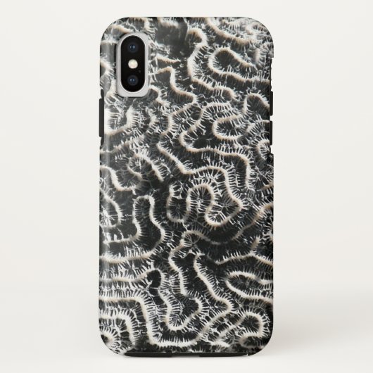 白黒サンゴI抽象芸術自然写真 Case-Mate iPhoneケース (裏面)