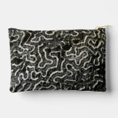 白黒サンゴII抽象芸術自然写真 アクセサリーポーチ (裏面)