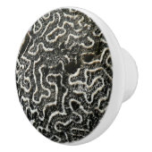 白黒サンゴII抽象芸術自然写真 セラミックノブ (右)