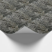 白黒サンゴII抽象芸術自然写真 ラッピングペーパー (角)