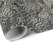 白黒サンゴII抽象芸術自然写真 ラッピングペーパー (ロールコーナー)