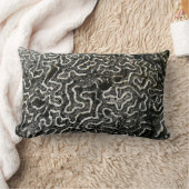 白黒サンゴII抽象芸術自然写真 ランバークッション (ブランケット)