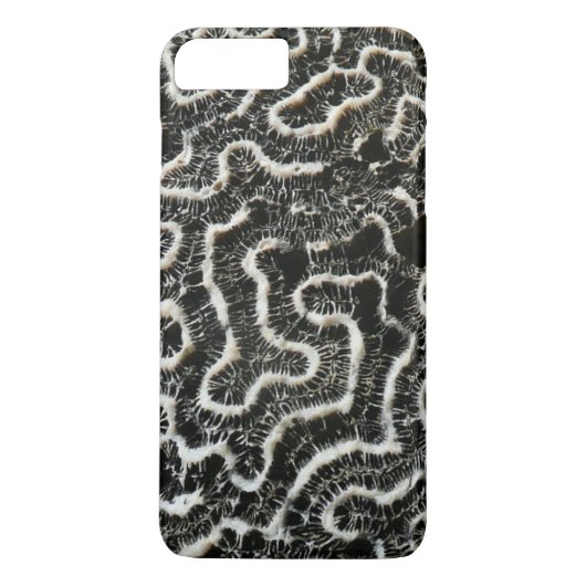 白黒サンゴII抽象芸術自然写真 Case-Mate iPhoneケース (裏面)