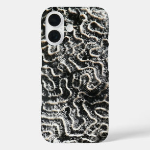 白黒サンゴII抽象芸術自然写真 iPhone 16ケース