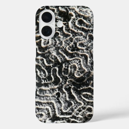 白黒サンゴII抽象芸術自然写真 Case-Mate iPhoneケース (裏面)