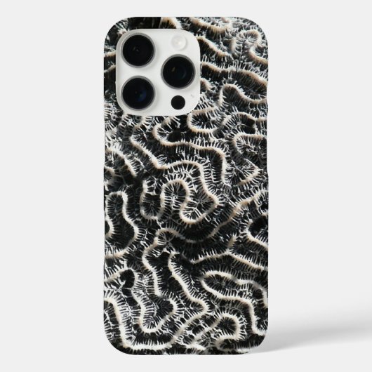 白黒サンゴII抽象芸術自然写真 Case-Mate iPhoneケース (裏面)