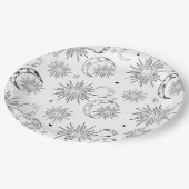 白黒サンシナお洒落ル誕生日 ペーパープレート (アングル)