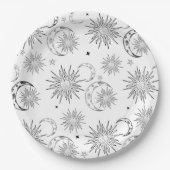 白黒サンシナお洒落ル誕生日 ペーパープレート (正面)