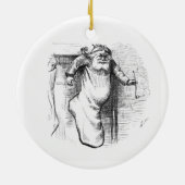 白黒サンタとクリスマスセラミックのオルネーム セラミックオーナメント (裏面)