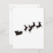 白黒サンタと彼のそり シーズンポストカード (正面/裏面)