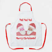 白黒サンタスメリークリスマスエプロン エプロン (正面)