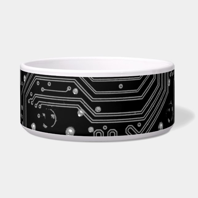 白黒サーキットボード、DIYイメージまたはアート、ボウ ボウル (左)