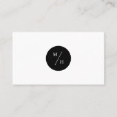 白黒サークルモノグラモダンムタイポグラフィ 名刺 (正面)