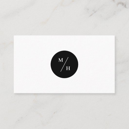 白黒サークルモノグラモダンムタイポグラフィ 名刺 (正面)