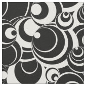 白黒サークル抽象芸術布2 ファブリック (クローズアップ)