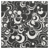 白黒サークル抽象芸術布2 ファブリック (クローズアップ)