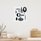 白黒サーケルトーク ポスター (キッチン)