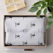 白黒サーフィンモチーフのグラフィックプリント 薄葉紙 (ギフト)