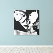 白黒サーレアルコラージュポートレート キャンバスプリント (インサイチュ (ウッドフロア))