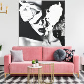 白黒サーレアルコラージュポートレート キャンバスプリント (インサイチュ (リビング))