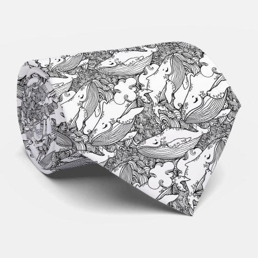 白黒ザトウクジラ ネクタイ (ロール)