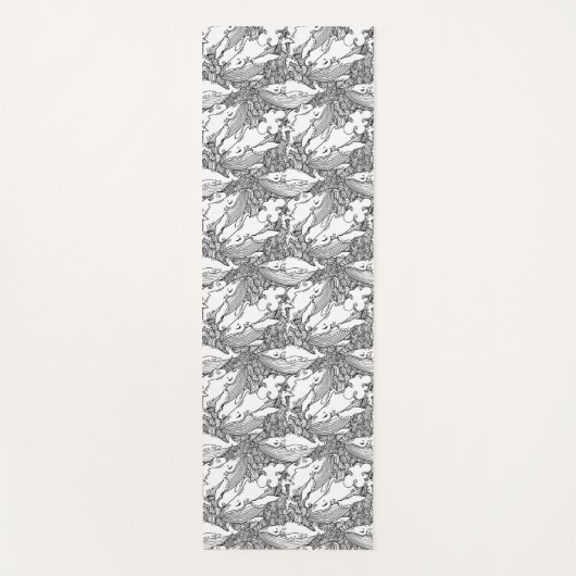 白黒ザトウクジラ ヨガマット (正面)