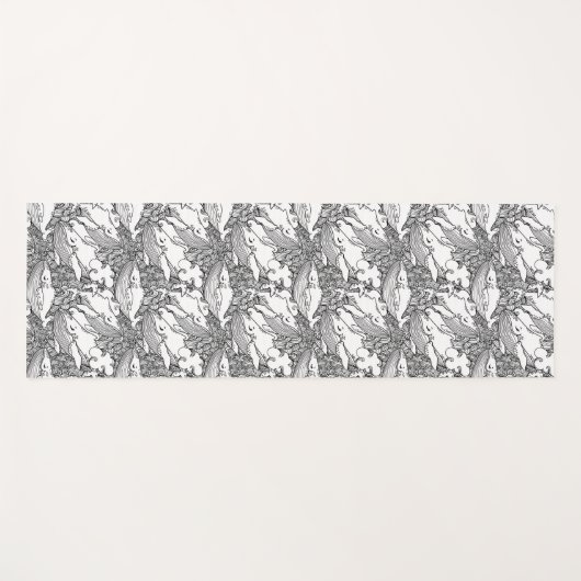 白黒ザトウクジラ ヨガマット (正面(横))