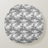 白黒ザトウクジラ ラウンドクッション (正面)