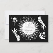 白黒ザラバーズタロットカー結婚ド 出欠カード (正面)