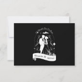 白黒ザラバーズタロットカー結婚ド 出欠カード (裏面)