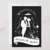 白黒ザラバーズタロットカー結婚ド 招待状 (正面)