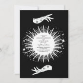 白黒ザラバーズタロットカー結婚ド 招待状 (裏面)