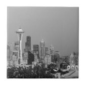 白黒シアトルの街並み タイル (正面)