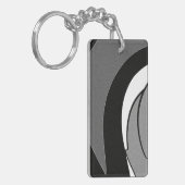 白黒シェイプアート キーホルダー (正面左)