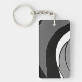 白黒シェイプアート キーホルダー (正面)