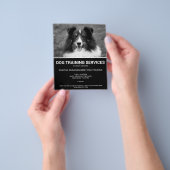 白黒シェットランドシェプドッグフォトドッグトレーナー チラシ (手)