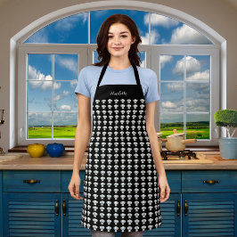 白黒シェフの帽子のパターン名 エプロン