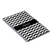 白黒シェブパーソナライズされたロンスパイラルノート ノートブック (右側)