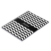 白黒シェブパーソナライズされたロンスパイラルノート ノートブック (左側)