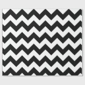 白黒シェブロンのギフトの包装紙 ラッピングペーパー (フラット)