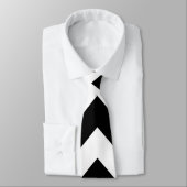 白黒シェブロンのジグザグパターン ネクタイ (タイ)