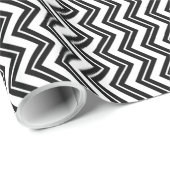 白黒シェブロンのジグザグパターン ラッピングペーパー (ロールコーナー)