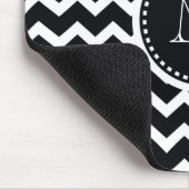 白黒シェブロンのジグザグ形のレトロの優雅 マウスパッド (コーナー)