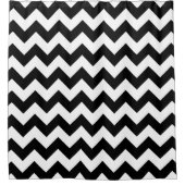 白黒シェブロンのプリントのシャワー・カーテン シャワーカーテン (正面)